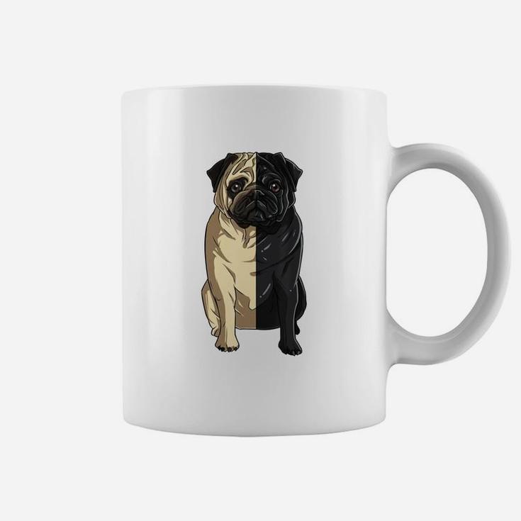 White Pug Black Pug Coffee Mug