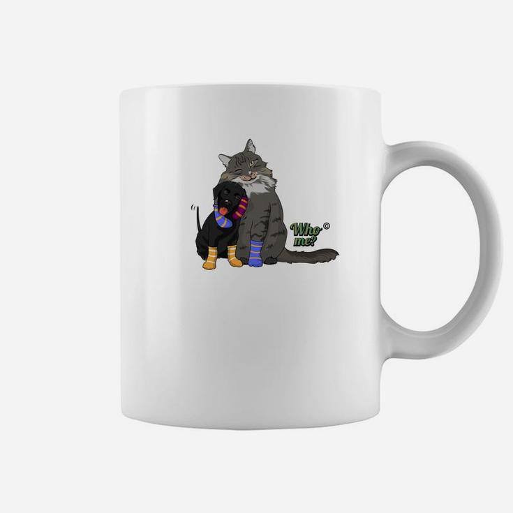 Who Doesnt Love S With A Black Puppy And Gray Cat Coffee Mug