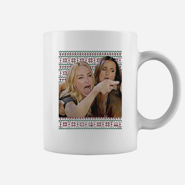 Woman Yelling At A Cat Ugly Christmas Sweater Meme Trending T-shirt Coffee Mug