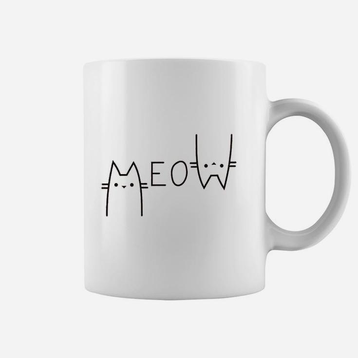 Women Cute Cat Funny Meow Graphic Casual Cat Lover Coffee Mug