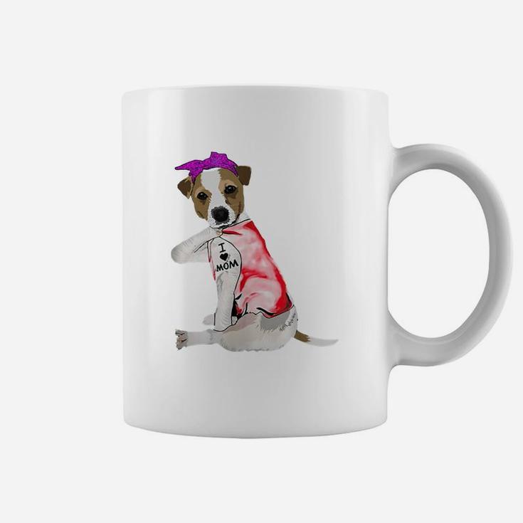 Women Gifts Jack Russell Terrier Dog Tattoo I Love Mom Coffee Mug