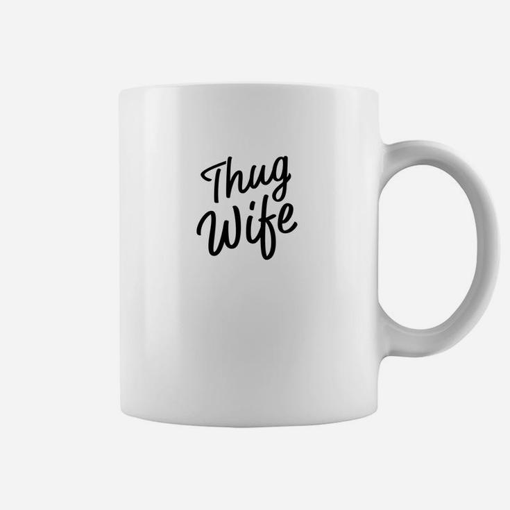 Womens Thug Wife Pun Funny Gift For Wife From Husband Dad Joke Premium Coffee Mug