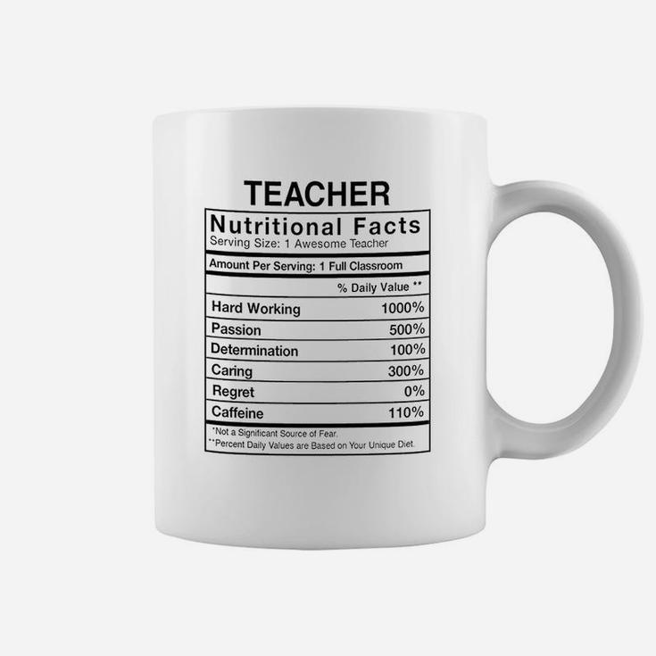 Worlds Awesome Teachers Ever Teacher Nutritional Facts Coffee Mug