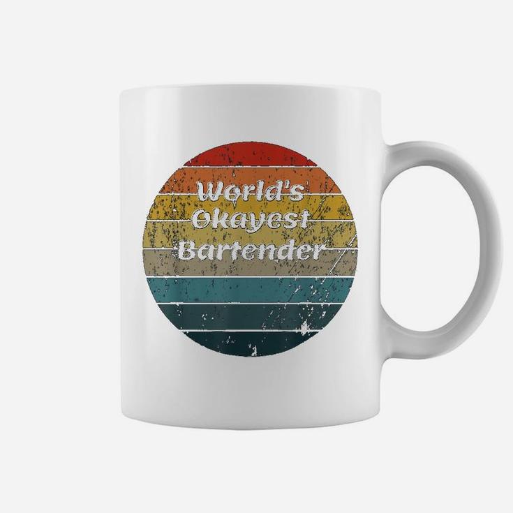 Worlds Okayest Bartender Vintage Coffee Mug