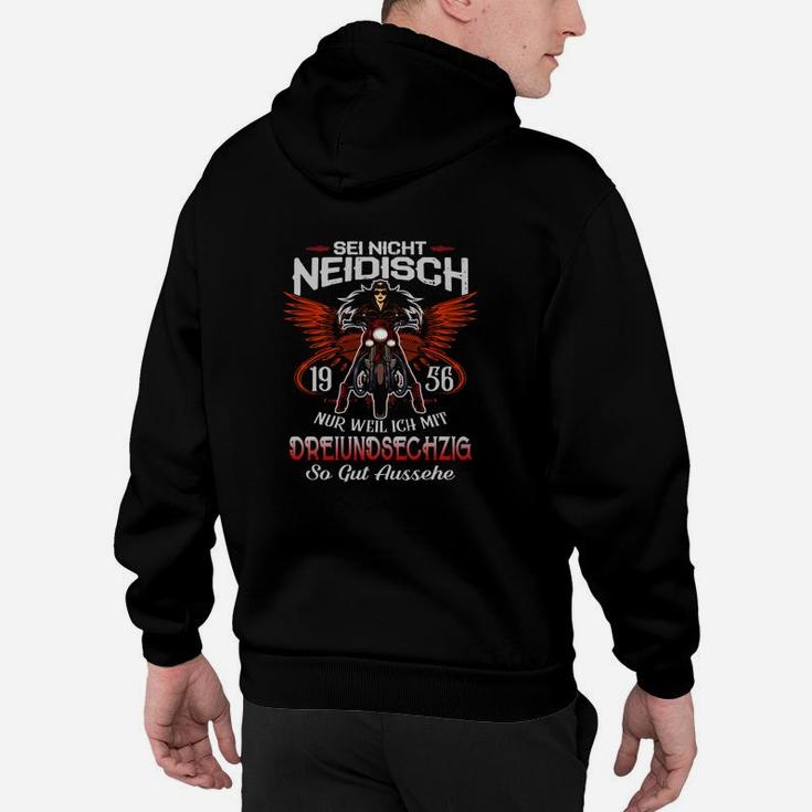 Berlin Stolz Hoodie mit Adler & Motorrad, Schwarzes Tee