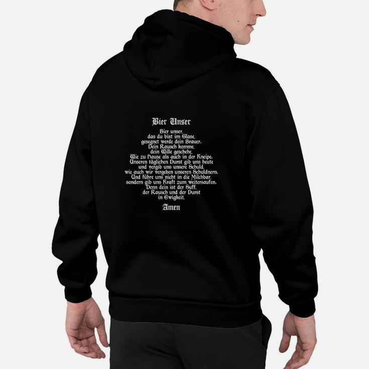 Bier Unser Gebet Schwarzes Hoodie, Lustiges Trink-Hoodie