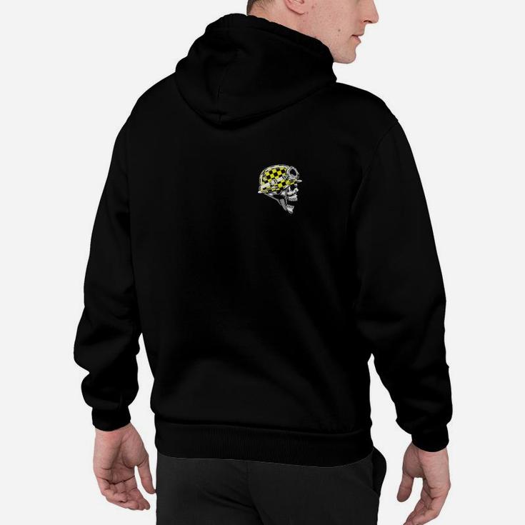 Coole Grafik Schwarzes Herren Hoodie mit Print auf Rückseite