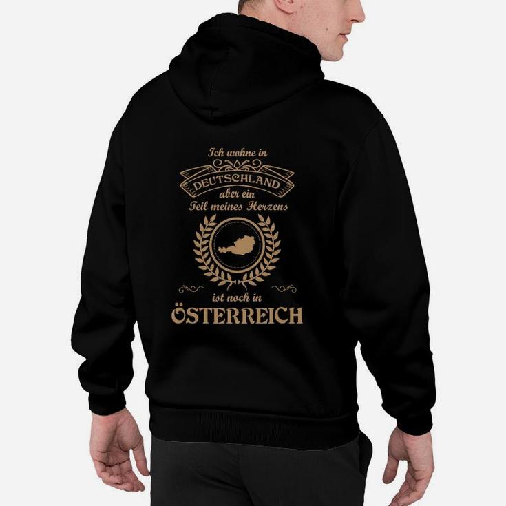 Deutschland-Österreich Motiv Hoodie in Schwarz mit Herzensspruch