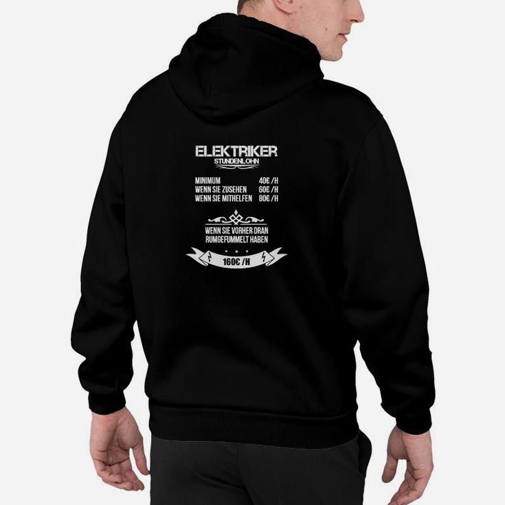 Elektriker Berufs-Humor Hoodie, Lustiger Elektrotechnik Spruch Schwarz