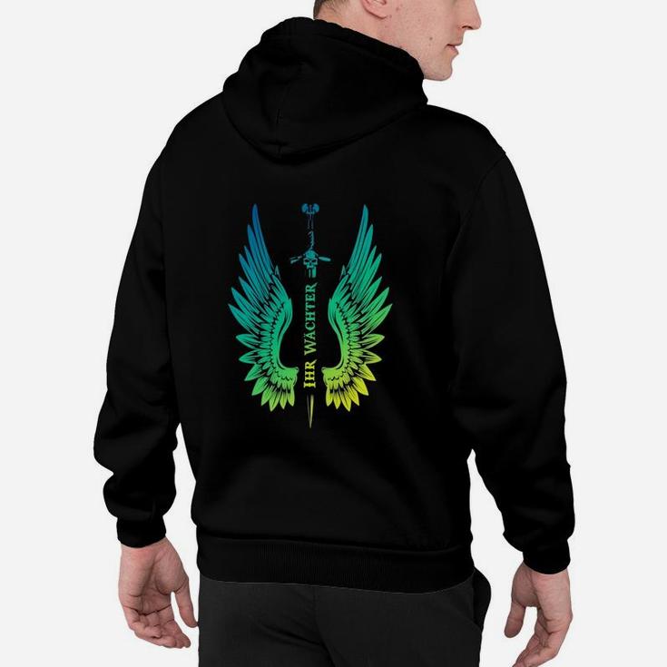 Federflügel Symbol Schwarzes Unisex Hoodie, Stilvolles Design Tee