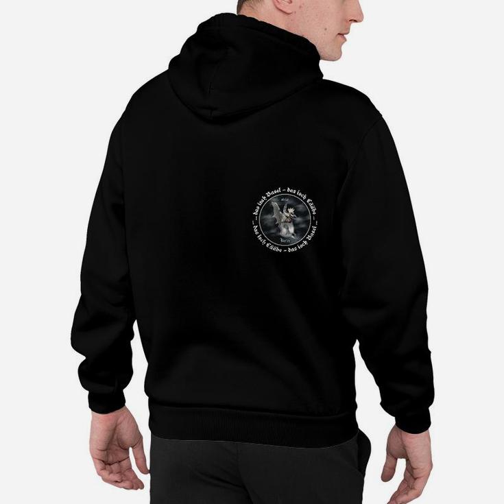 Herren Schwarz Hoodie mit Coolen Grafik-Druck für Männer