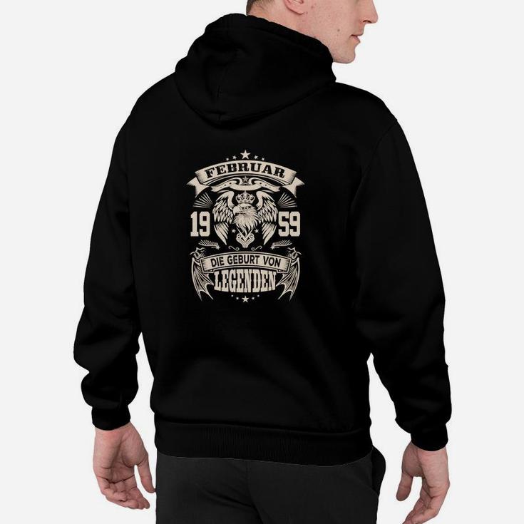 Legenden Februar 1959 Geburtstags-Hoodie mit Löwenmotiv, Retro Design