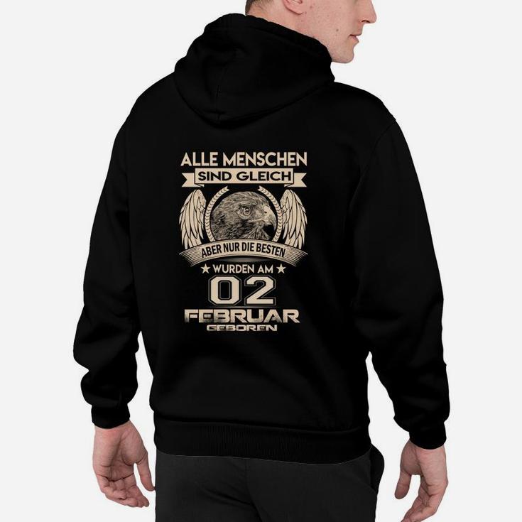 Personalisiertes Hoodie Geboren am 2. Februar, Adler-Design