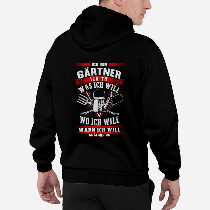 Schwarzes Gärtner Hoodie Ich tu, was ich will Spruch