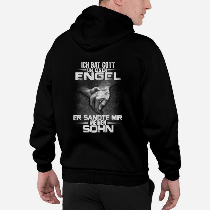 Schwarzes Hoodie Gott sandte mir meinen Sohn - Emotionales Spruch Hoodie