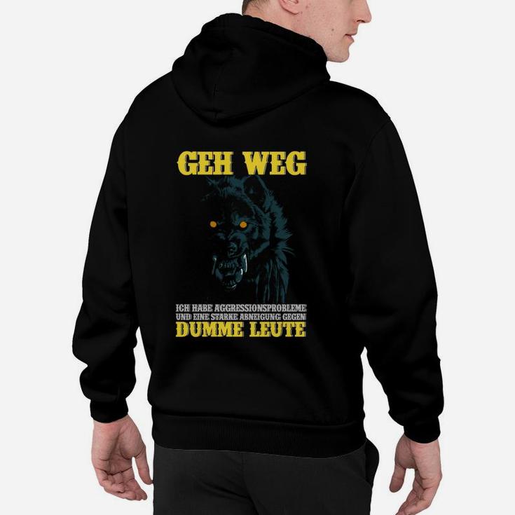 Schwarzes Hoodie Hundemotiv, Lustiger Spruch Aggressionsprobleme