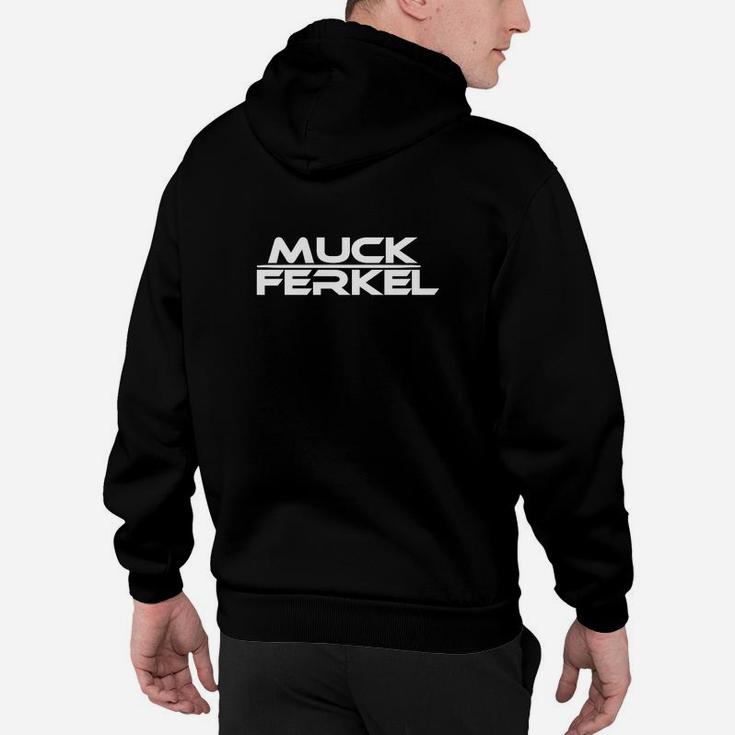 Schwarzes Hoodie mit Muck Ferkel Aufdruck, Lustiges Design