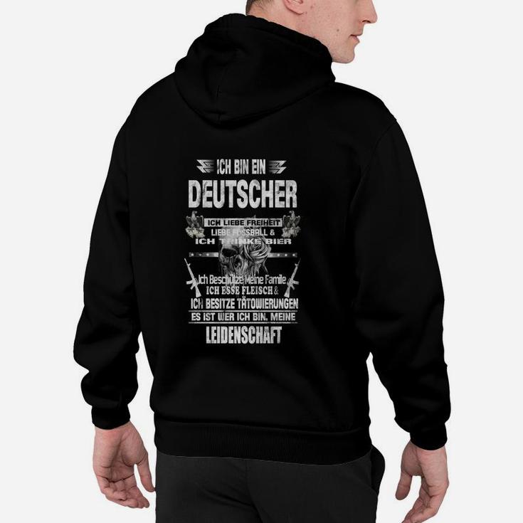 Stolzer Deutscher Hoodie, Schwarz mit Grafikdruck