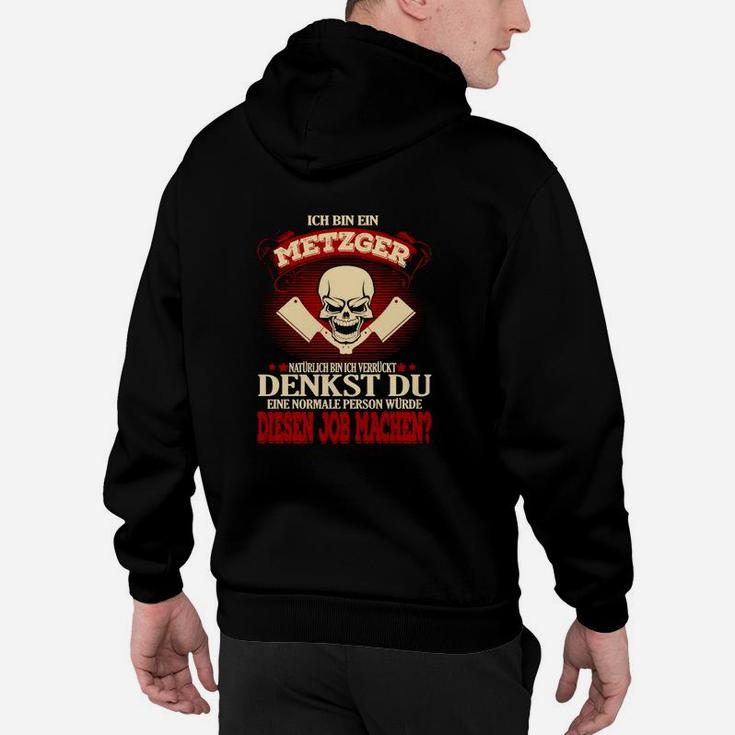 Stolzer Metzger Hoodie mit Totenkopf & Wurst, Beruf Humor Tee