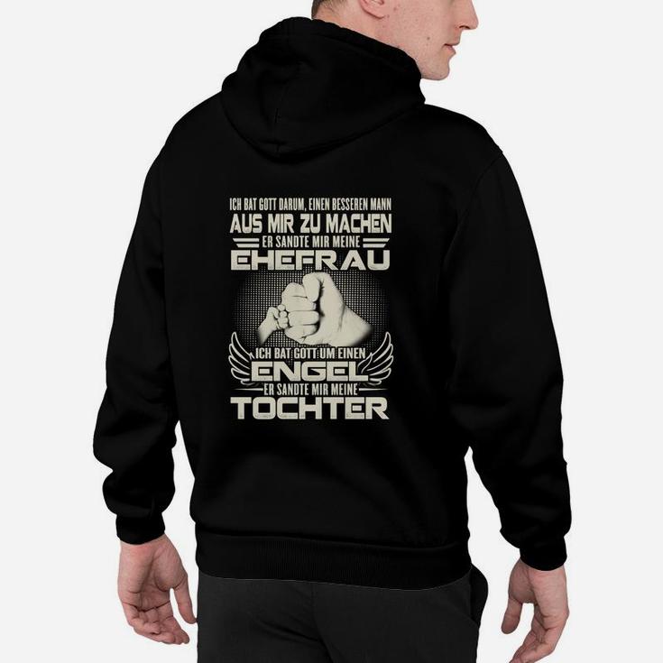 Vater und Tochter Schwarzes Hoodie, Grafik Spruch Design