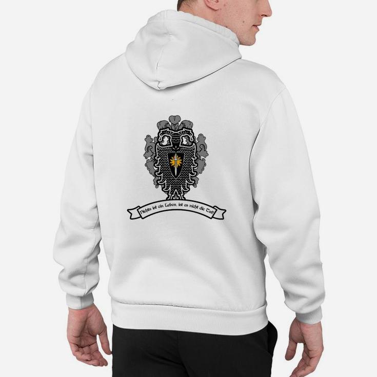 Herren Hoodie mit Wappen & Banner Design, Weißes Motiv-Hoodie