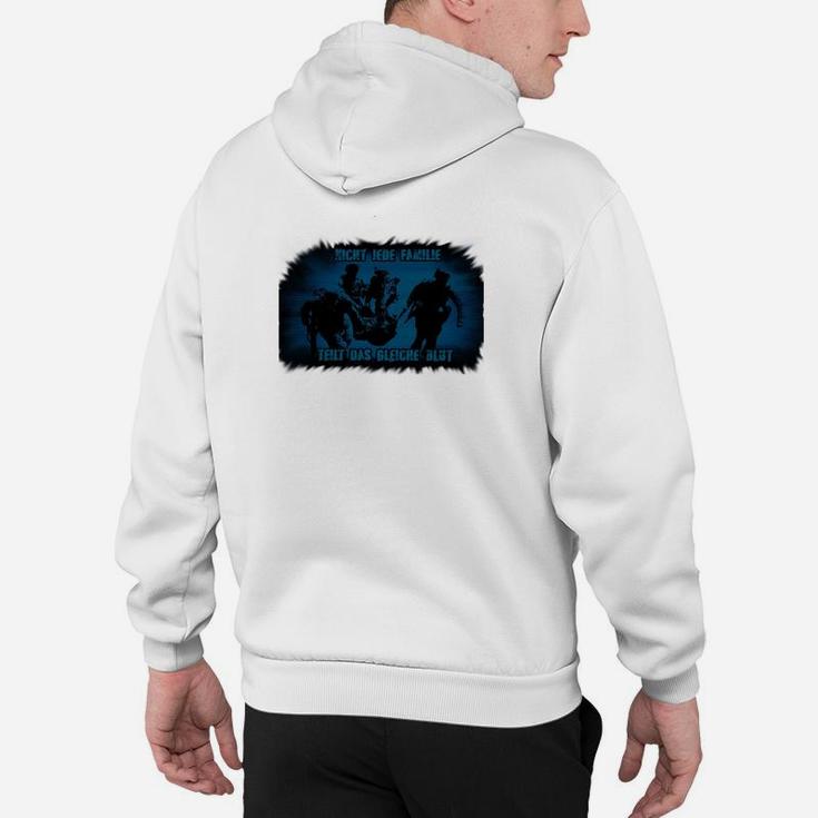 Herren Weißes Hoodie mit Blauem Street-Art-Aufdruck, Urban Style