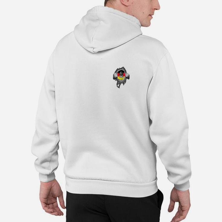 Weißes Herren Hoodie mit Rückenprint, Cooles Design Tee