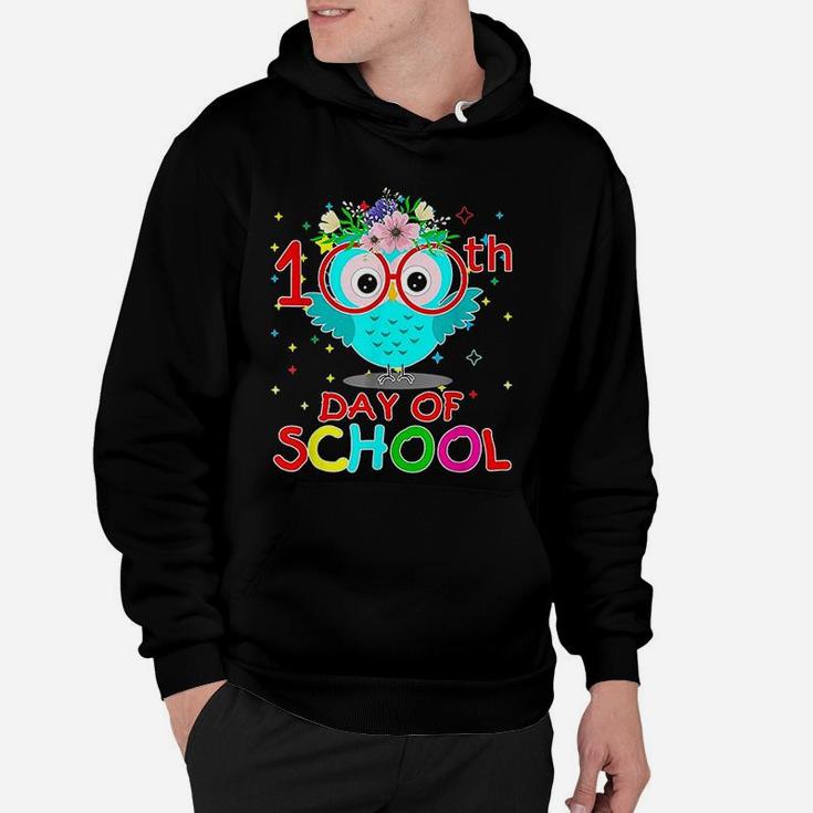100 Days Of School Cute Owl Happy 100th Day Of School Hoodie