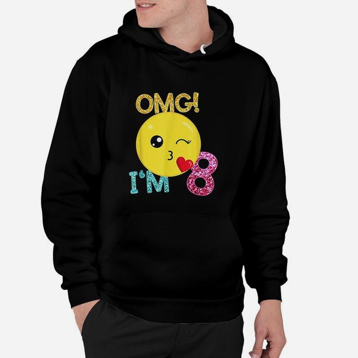 8 Yrs Old Girl Kiss Emoticon Omg I Am 8 Years Hoodie