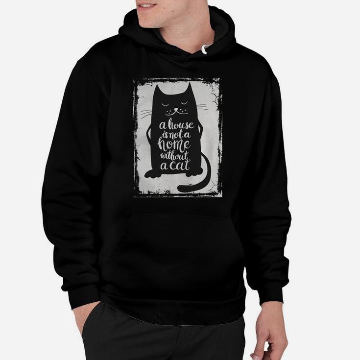 A House Is Not A Home Without A Cat Hand Drawn Inspirational Quote With A Pet Lettering Design For Posters, T-shirts, Cards, Invitations, Stickers, Banners, Advertisement Vector Tshirt Hoodie