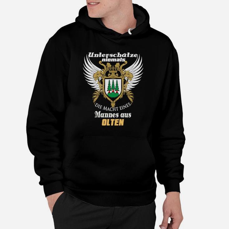 Adler-Design Hoodie mit Spruch für Männer aus Olten, Schwarzes Tee