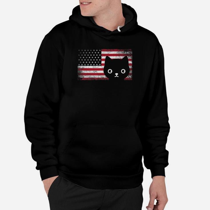 American Flag Cat Lover Meowica July 4th Usa Fur Mom Dad Premium Hoodie