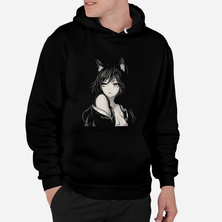 Anime Aesthetic Girl Japanese Foxy Eyes Cat Ears Lewd Hoodie Seseable CA