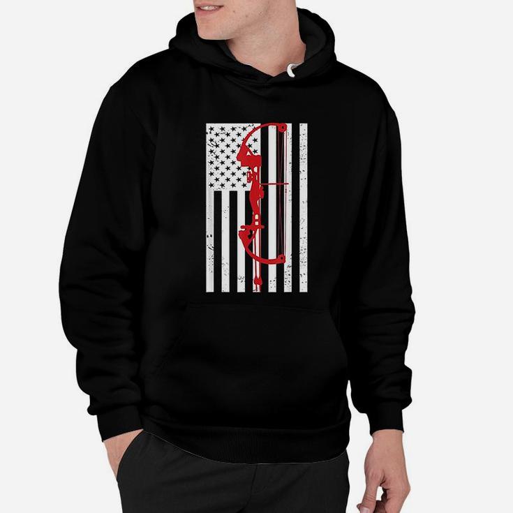 Archery American Flag Usa Patriotic Bow Arrows Archer Gift Hoodie