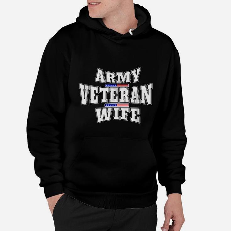 Army Veteran Proud Wife American Flag Pride Gift Hoodie