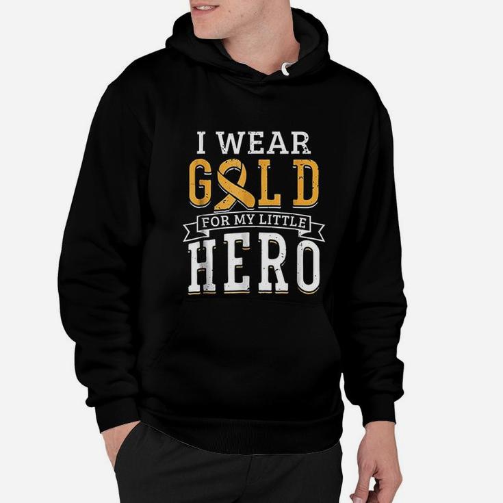 Awareness Survivor Support Gold Hero I Wear Gold For My Little Hero Hoodie