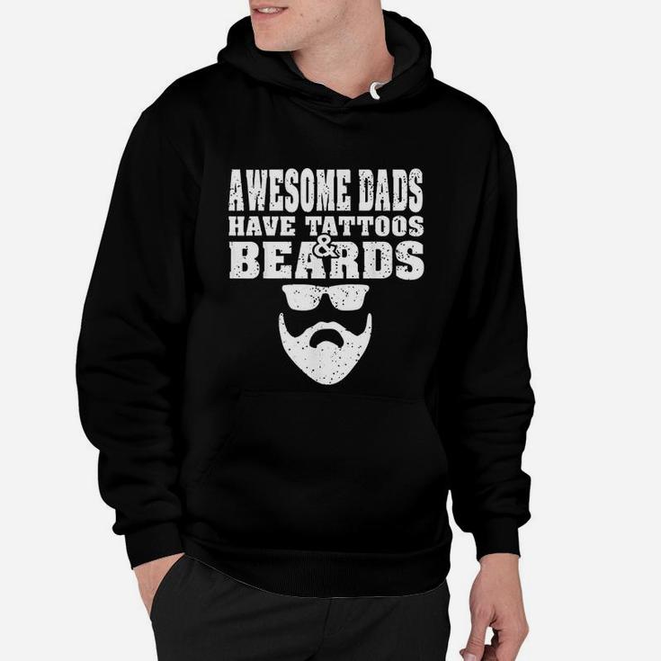 Awesome Dads Have Tattoos And Beards Vintage Fathers Day Hoodie