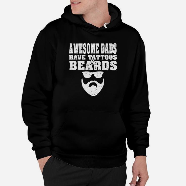 Awesome Dads Have Tattoos And Beards Vintage Fathers Day Premium Hoodie