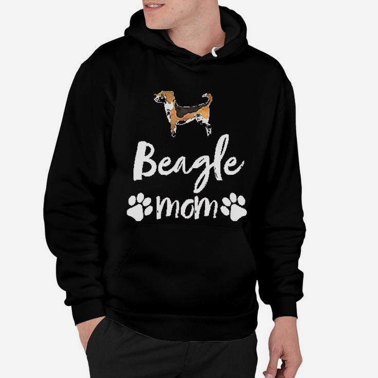 Beagle Mom With Paws Prints Hoodie