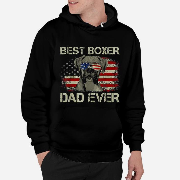 Best Boxer Dad Ever Dog Lover American Flag Gift Hoodie