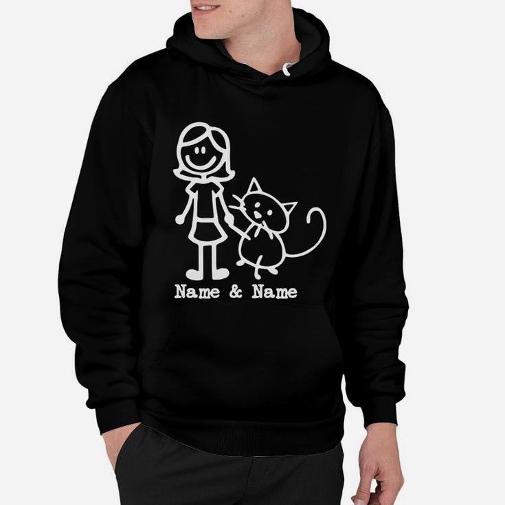 Best Friends For Life Name And Name Girl And Cat Hoodie