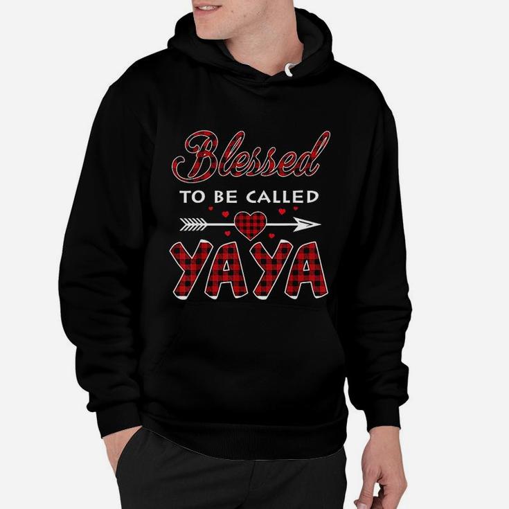 Blessed To Be Called Yaya Buffalo Plaid Grandma Christmas Hoodie
