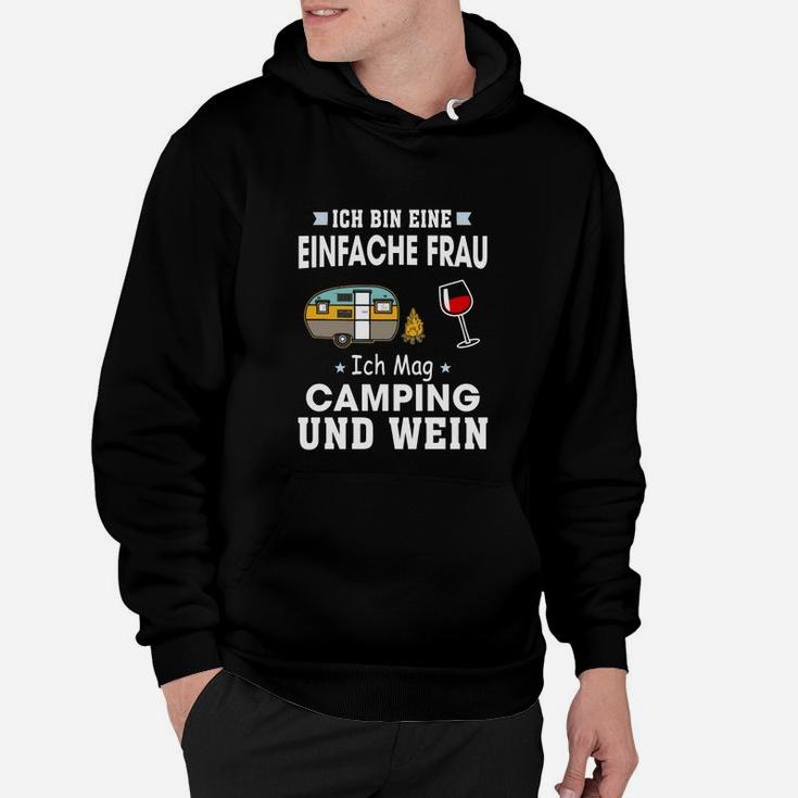 Camping und Wein Hoodie für Frauen, Outdoor Liebhaber Tee