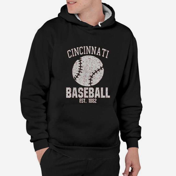 Cincinnati Baseball Fans Est 1882 Old Vintage Style Hoodie