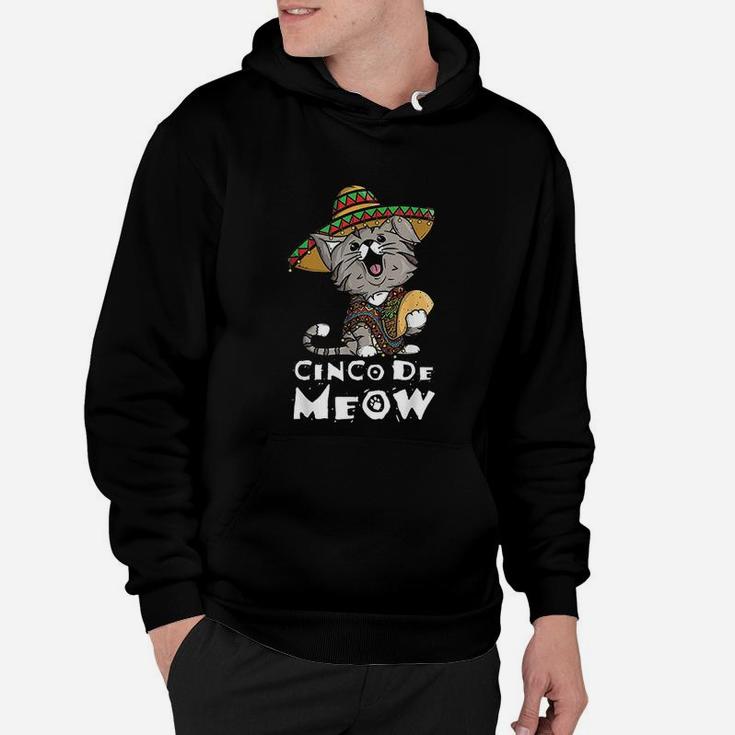Cinco De Meow With Smiling Cat Taco And Sombrero Hoodie