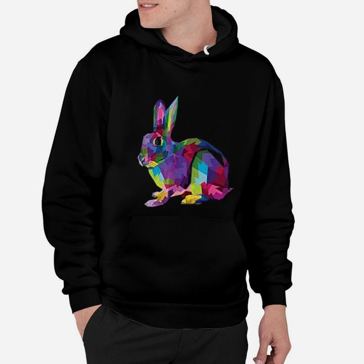 Cute Bunny Colorful Artistic Rabbit Lovers Cute Owners Gift Hoodie Seseable UK