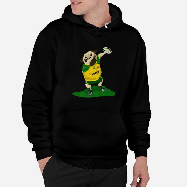 Dabbing Rugby League Pug Dog Funny Sports Lover Hoodie