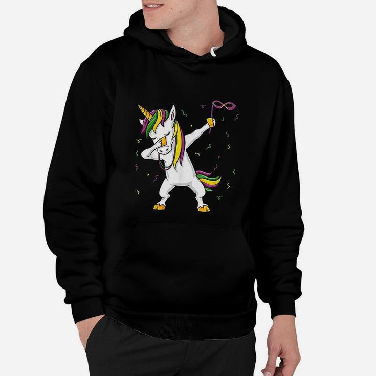 Dabbing Unicorn Mardi Gras Funny Girls Kids Dab Hoodie