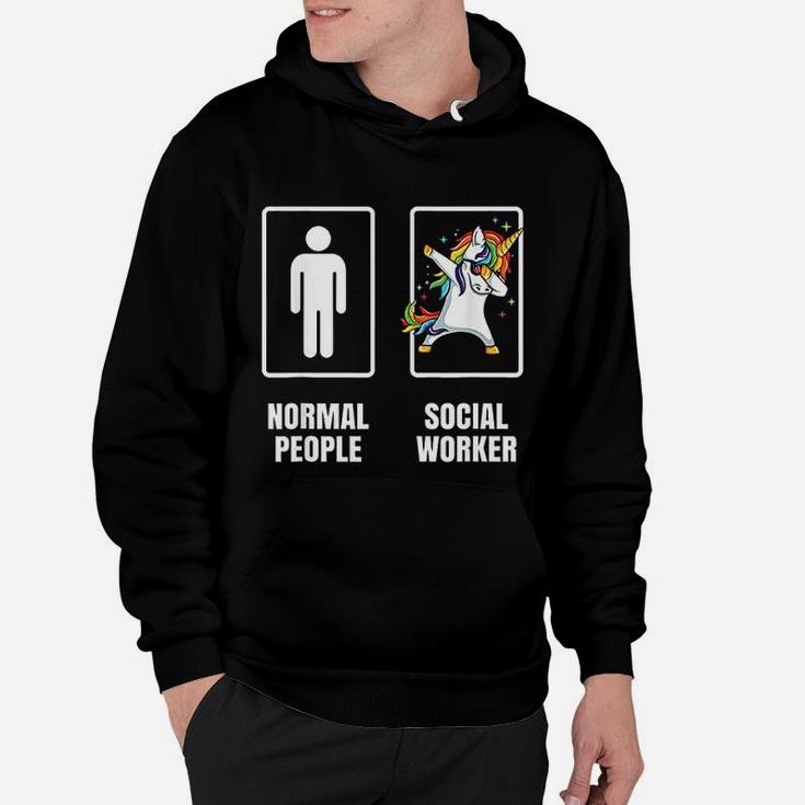 Dabbing Unicorn Social Worker Child Family Supporter Hoodie