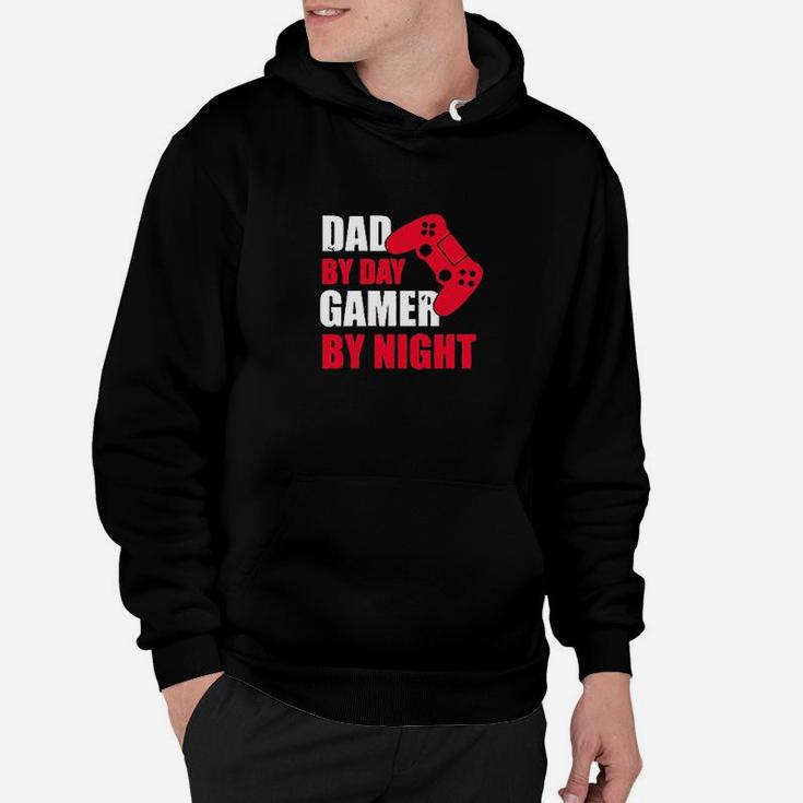 Dad By Day Gamer By Night Funny Gaming Dad Father Gift Fathers Day Hoodie